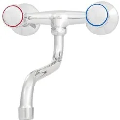 Invena Kitchen Bathroom Wall Mounted Cold/Hot Water Tap Single Lever 20cm Spout