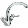 Bristan Value Kitchen Sink Mixer Tap Double Lever Dual Flow Chrome
