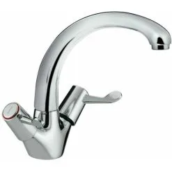 Bristan Value Kitchen Sink Mixer Tap Double Lever Dual Flow Chrome