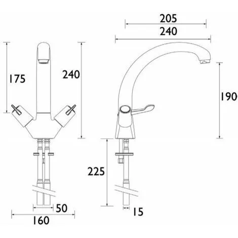 Bristan Value Kitchen Sink Mixer Tap Double Lever Dual Flow Chrome 2 Bristan Value Kitchen Sink Mixer Tap Double Lever Dual Flow Chrome - Image 2