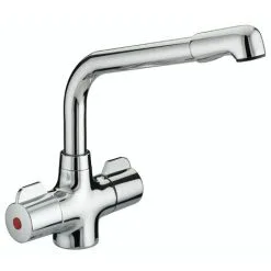 Bristan Manhatan Kitchen Sink Mixer Tap Double Lever Modern Easyfit Chrome