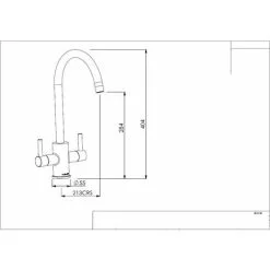 Reginox Kitchen Sink Tap Brushed Nickel Swivel Spout Mixer Taps Dual Lever Mono -Faucet Shop 16234262 3