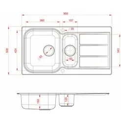 Rangemaster Glendale Kitchen Sink 1.5 Bowl Stainless Steel Inset FREE Waste Kit -Faucet Shop 16632291 3