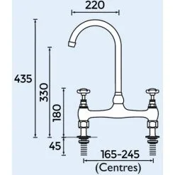 NESHOME Traditional Victorian Design Bridge Deck Mounted Chrome Cross Head Kitchen Sink Mixer Tap 3 NESHOME Traditional Victorian Design Bridge Deck Mounted Chrome Cross Head Kitchen Sink Mixer Tap -Faucet Shop 16944806 2