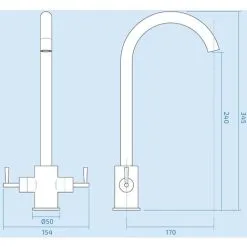 NESHOME Lila Twin Lever Chrome 360 Swivel Spout Kitchen Sink Tap -Faucet Shop 16944807 5