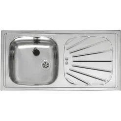 Reginox Alpha10 Kitchen Sink 1.0 Single Bowl Inset Stainless Steel Basket Waste