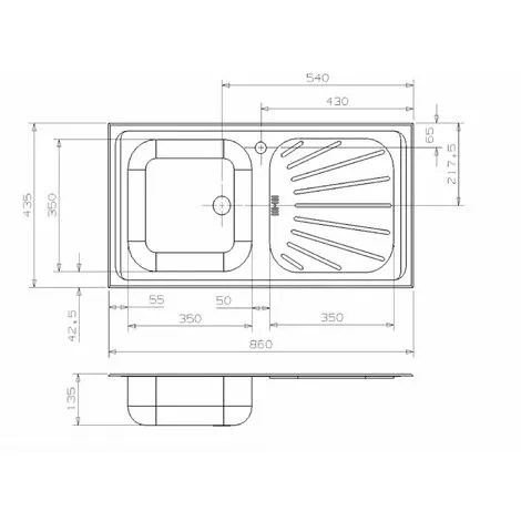 Reginox Alpha10 Kitchen Sink 1.0 Single Bowl Inset Stainless Steel Basket Waste 3 Reginox Alpha10 Kitchen Sink 1.0 Single Bowl Inset Stainless Steel Basket Waste - Image 3
