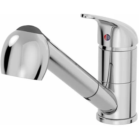 Essentials Modern Mono Kitchen Mixer Tap Pull Out Handheld Spray Round Single Lever Chrome 5 Essentials Modern Mono Kitchen Mixer Tap Pull Out Handheld Spray Round Single Lever Chrome - Image 5
