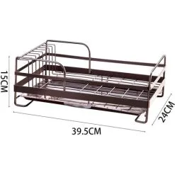 Livingandhome Metal Wire Dish Storage Rack With Drip Tray -Faucet Shop 23694716 5