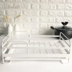 Livingandhome Metal Wire Dish Cup Rack With Drip Tray -Faucet Shop 23694782 3