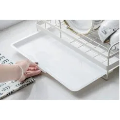 Livingandhome Metal Wire Dish Cup Rack With Drip Tray -Faucet Shop 23694782 4