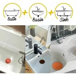 Wirquin White Universal 2in1 Kitchen Sink Plug/Filter 110mm Stick Function Easy Use