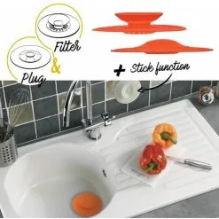 Wirquin White Universal 2in1 Kitchen Sink Plug/Filter 110mm Stick Function Easy Use -Faucet Shop 23986169 3