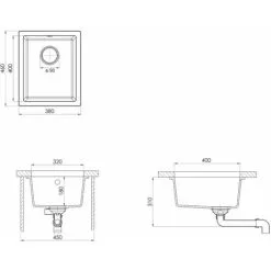 Kitchen Sink With Overflow Hole White Granite VidaXL -Faucet Shop 25847976 3