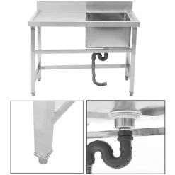 Livingandhome Domestic Commercial Stainless Steel Kitchen Sink With Platform -Faucet Shop 27209026 5