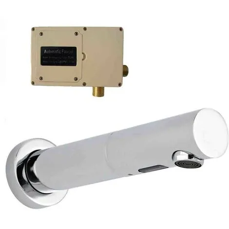 BUYAPARCEL Deluxe Wall Mounted Round Infrared Sensor Tap Automatic Basin Spout Infra-red 1 BUYAPARCEL Deluxe Wall Mounted Round Infrared Sensor Tap Automatic Basin Spout Infra-red