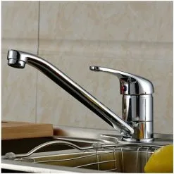 BUYAPARCEL Modern Monbloc Kitchen Sink Mixer Tap Single Lever Swivel Spout Chrome + Flexi -Faucet Shop 28962502 3