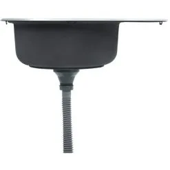 Devenirriche Kitchen Sink With Strainer And Trap Oval Stainless Steel -Faucet Shop 29801491 3