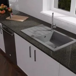 Schon Arola Cobblestone Grey 1.0 Bowl Reversible Kitchen Sink