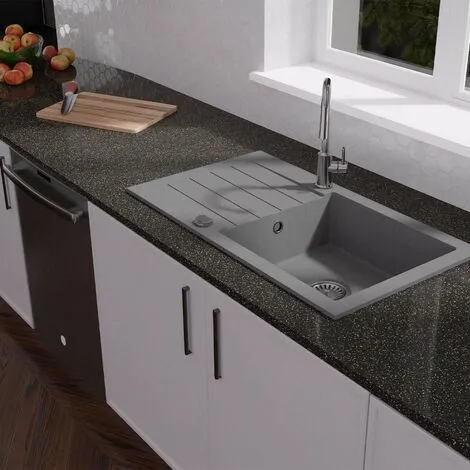 Schon Arola Cobblestone Grey 1.0 Bowl Reversible Kitchen Sink 1 Schon Arola Cobblestone Grey 1.0 Bowl Reversible Kitchen Sink
