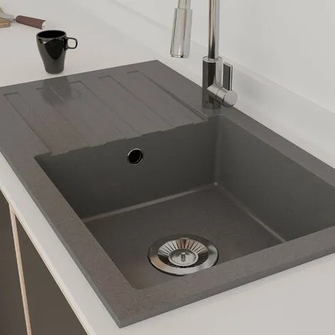 Schon Arola Cobblestone Grey 1.0 Bowl Reversible Kitchen Sink 2 Schon Arola Cobblestone Grey 1.0 Bowl Reversible Kitchen Sink - Image 2