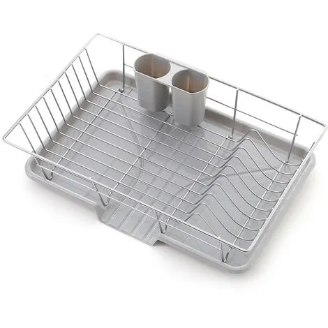 Livingandhome Large Dish Drying Rack With Raining Tray Cutlery Holder 3 Livingandhome Large Dish Drying Rack With Raining Tray Cutlery Holder - Image 3