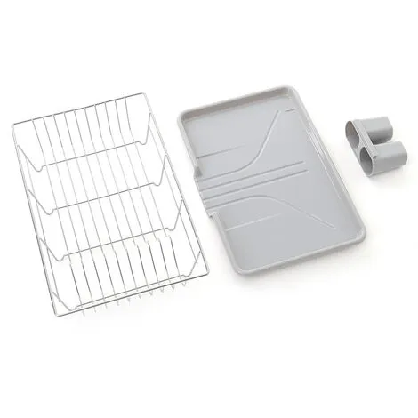 Livingandhome Large Dish Drying Rack With Raining Tray Cutlery Holder 4 Livingandhome Large Dish Drying Rack With Raining Tray Cutlery Holder - Image 4