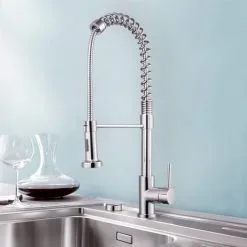 NESHOME Modern Design Kitchen Sink Chrome Single Lever Pull Out Spray Mono Mixer Tap