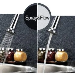 NESHOME Modern Design Kitchen Sink Chrome Single Lever Pull Out Spray Mono Mixer Tap -Faucet Shop 33535515 3