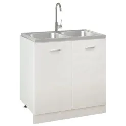 Kitchen Sink With Double Basins Silver 800x500x155 Mm Stainless Steel VidaXL -Faucet Shop 36153757 4