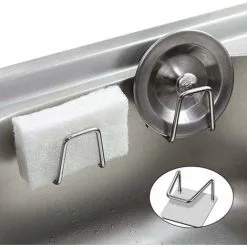 LangRay 4 Piece Sponge Sink Holder, Kitchen Sponge Holder, Adhesive Sponge Holder, Sponge Sink Hook, No Drill Stainless Steel Waterproof Sponge Sink Holder For Kitchen Sink, Kitchen, Scrubber -Faucet Shop 37265666 4