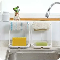 LITZEE Multifunction Kitchen Towel Holder With Sponge Holder - Gray -Faucet Shop 42829027 5