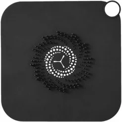 LITZEE Shower Drain Cover, Silicone Hair Catcher, Bath Trap For Shower (Black)
