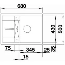 Blanco Evier METRA 45 S Compact PuraDur With Reversible Drainer In Silgranit 68x50cm, White (519565) -Faucet Shop 43502481 3
