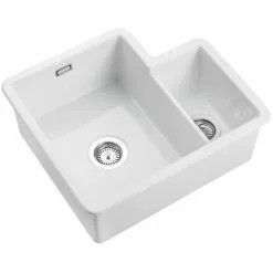 Rangemaster Rustique Kitchen Sink Left Hand 1.3 Bowl Ceramic 90mm Strainer Waste