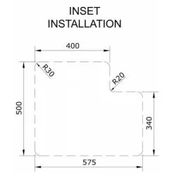 Rangemaster Rustique Kitchen Sink Left Hand 1.3 Bowl Ceramic 90mm Strainer Waste -Faucet Shop 44170390 4