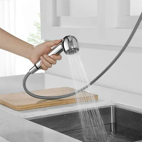 Devenirriche Hand Shower Kitchen Tap 2 Jets Shower Head Replacement Hand Shower For Kitchen Mixer Tap, Chrome Chrome 2 Devenirriche Hand Shower Kitchen Tap 2 Jets Shower Head Replacement Hand Shower For Kitchen Mixer Tap, Chrome Chrome - Image 2