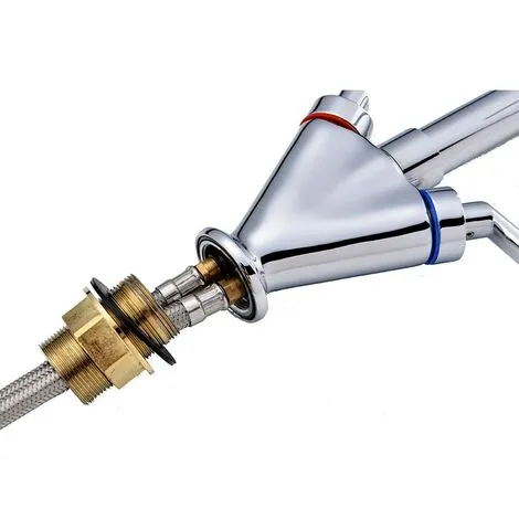 DAY PLUS Kitchen Mixer Tap Traditional With Swivel Spout Monobloc Basin Taps Twin Lever Hot & Cold Water Control + Free Hoses - 10 Years Warranty 3 DAY PLUS Kitchen Mixer Tap Traditional With Swivel Spout Monobloc Basin Taps Twin Lever Hot & Cold Water Control + Free Hoses - 10 Years Warranty - Image 3