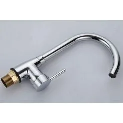 DAY PLUS Kitchen Sink Mixer Tap Single Lever 360° Swiel Spout Mixer Faucet For Kitchen Sink Basin Taps UK Standard Solid Brass Chrome Finishing With Hoses Hot Cold Water -Faucet Shop 46235837 3