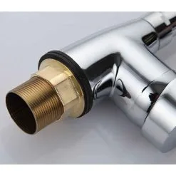 DAY PLUS Kitchen Sink Mixer Tap Single Lever 360° Swiel Spout Mixer Faucet For Kitchen Sink Basin Taps UK Standard Solid Brass Chrome Finishing With Hoses Hot Cold Water -Faucet Shop 46235837 4