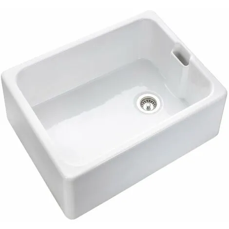 Rangemaster Farmhouse Belfast Kitchen Sink Single Bowl Ceramic White FREE Wastew 2 Rangemaster Farmhouse Belfast Kitchen Sink Single Bowl Ceramic White FREE Wastew - Image 2