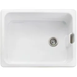 Rangemaster Farmhouse Belfast Kitchen Sink Single Bowl Ceramic White FREE Wastew 7 Rangemaster Farmhouse Belfast Kitchen Sink Single Bowl Ceramic White FREE Wastew -Faucet Shop 48410005 3