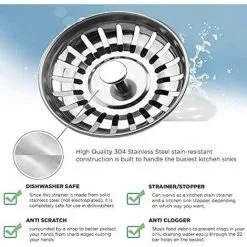 LITZEE Kitchen Sink Strainer, Sink Strainer Plug, Stainless Steel Sink Drainer For Your Kitchen Bathroom-Diameter 79mm -Faucet Shop 48462048 3