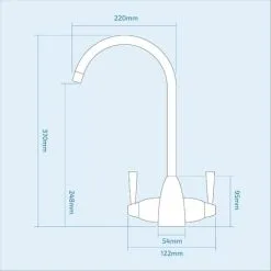 BUYAPARCEL Modern Mono Kitchen Sink Mixer Tap Brushed Nickel Twin Lever Swivel Spout +Flexi -Faucet Shop 50827690 4