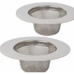 LangRay 2-Piece Stainless Steel Strainer, Mini Sink Strainer, Stainless Steel Sink Drain Filter, Filter Screen, Shower, Bath Or Kitchen Sink Filter