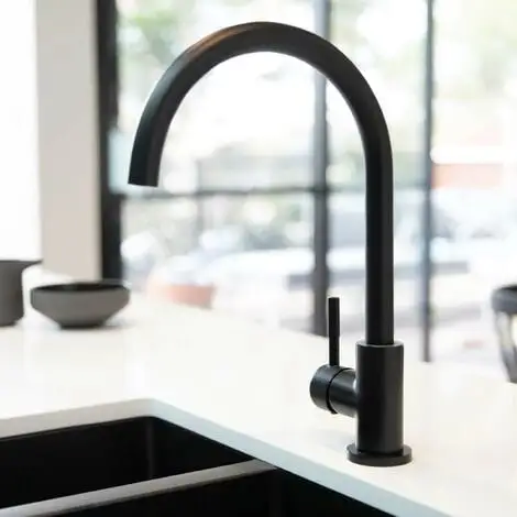 NESHOME Contemporary Matte Black Kitchen Single Lever Mixer Tap With Diffuser And 360 Swivel Spout 1 NESHOME Contemporary Matte Black Kitchen Single Lever Mixer Tap With Diffuser And 360 Swivel Spout
