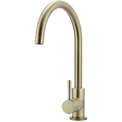 NESHOME Modern Style Brushed Brass Kitchen Sink Single Lever Mixer Tap With Diffuser And 360 Swivel Spout 4 NESHOME Modern Style Brushed Brass Kitchen Sink Single Lever Mixer Tap With Diffuser And 360 Swivel Spout - Image 4