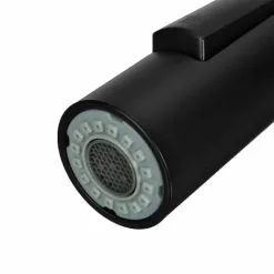 NESHOME Contemporary Matte Black Pull Out Kitchen Sink Single Lever Mixer Tap With 360 Swivel -Faucet Shop 53909827 3