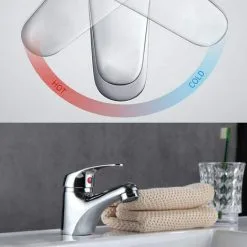 DAY PLUS Single Lever Basin Mixer With Pop Up Click Waste Chrome Modern Bath Tap Monobloc Wash Basin Sink Mixer Modern Chrome Brass 8 DAY PLUS Single Lever Basin Mixer With Pop Up Click Waste Chrome Modern Bath Tap Monobloc Wash Basin Sink Mixer Modern Chrome Brass -Faucet Shop 54879026 4