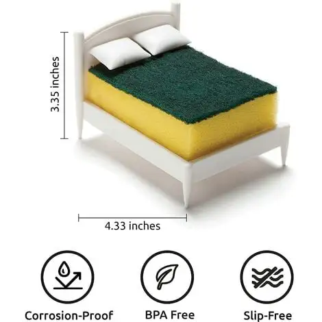 OSQI Kitchen Sponge Holder - Plastic Dish Sponge Holder For Kitchen Sink, Fits Any Standard Size Scrubby - Kitchen Sink Organiser, Decor, And Unique Gift Idea - Sponge Included 2 OSQI Kitchen Sponge Holder - Plastic Dish Sponge Holder For Kitchen Sink, Fits Any Standard Size Scrubby - Kitchen Sink Organiser, Decor, And Unique Gift Idea - Sponge Included - Image 2